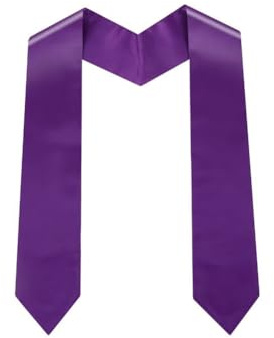 Hrlace Estola de graduación unisex, estola de graduación, simple, de acero de graduación monocolor, banda de graduación para iglesia académica, sacerdote, coro, estola, estudiante, lila, 150 x 10 cm