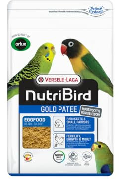 Versele-Laga NutriBird Gold Patee | 1 kg | Eifutter für Sittiche & kleine Papageien | Mit 100% natürlichem Honig angefeuchtet | Enthält wichtiges Lysin und Methionin