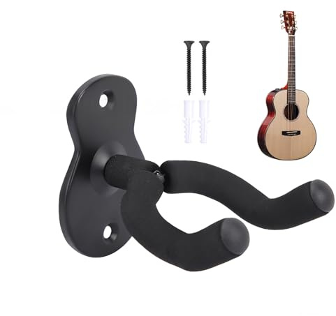1 pièce Support mural pour guitare, support de guitare mural, support mural pour guitare, support mural universel pour guitare noir, pour guitare acoustique, guitare classique, guitare électrique