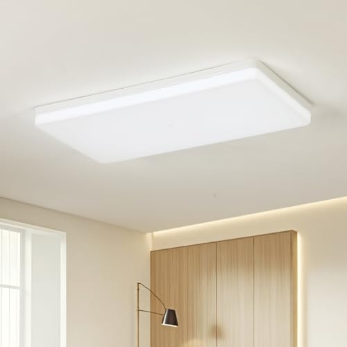 EASY EAGLE Plafoniera Led Soffitto Rettangolo 50x25CM, 60W Lampadario Cucina 4000K, 6800LM Lampada da Soffitto per Camera da Letto Soggiorno Ufficio Bagno