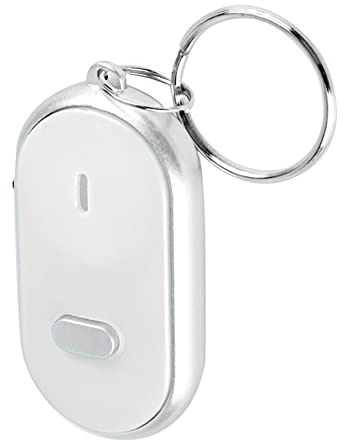 Ejoyous Schlüssel Finder mit Pfeifen oder Rufen 7m Reichweite helles Notlicht ABS Material für Schlüssel Auto Haustier Kind Tasche Koffer (White)
