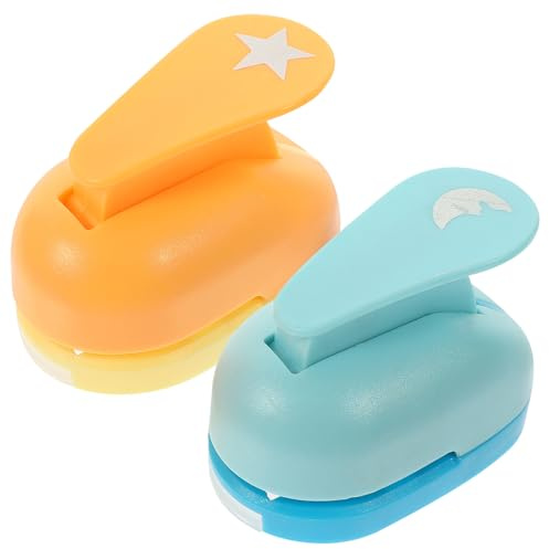 Cabilock 2 pièces Perforatrice Motif Lune et Étoile pour Scrapbooking Bricolage DIY Perforatrices Papier Créatives Outil de Découpe Forme Accessoires Manuels Durables et Compacts