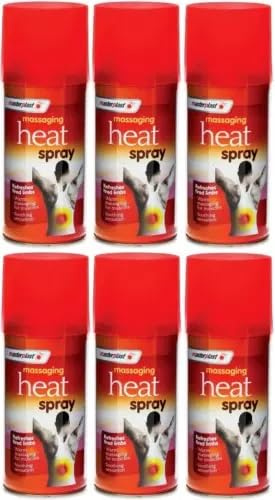 6X 125ml Massaging Heat Spray Fast Pain Relief Muscle Injury Treatment, Ready to Use, Muscle Relief & Comfort