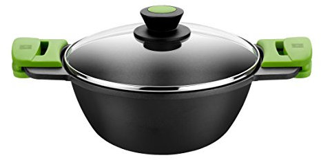 BRA Prior Cacerola cóncava, Aluminio fudido, Negro, 28 cm
