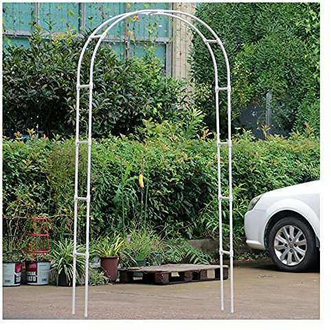 GEREP Arco para Rosales Marco de Metal Arco de Rosas, Pabellón, Pérgola, Jardín, para Plantas Trepadoras, Decoración de Jardín/Blanco / W1.8×H2.4m