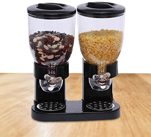 dutis Distributeur de céréales Double, Boîte de Rangement pour Distributeur de céréales pour Bonbons, Noix, Granola, 35 cm x 16 cm, moderne, 2 Count