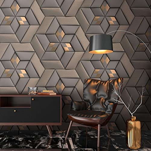 Livingwalls Travel Styles Vliestapete - Abstrakte Tapete in Grau und Taupe - klassische Wandtapete für verschiedene Räume in 1,59 m x 2,80 m