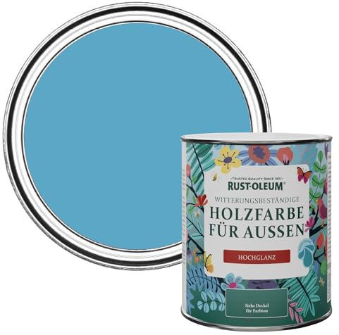 Rust-Oleum Blue Mould-Resistant Garden Paint In Gloss Finish - Cerulean 750ml