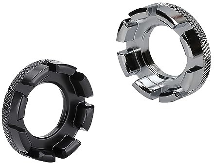 TAFACE 2 llaves universales para radios de bicicleta, tensor de radios con ocho muescas, llave de rueda de 10-15 G, herramienta de reparación de bicicletas (negro, plata)