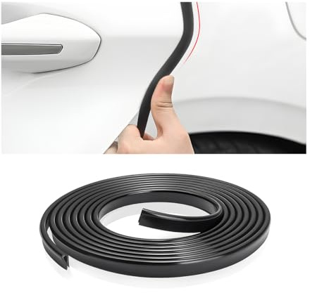 Adunsiaoto U En Forma Protección Bordes para Puertas De Coche, Protector Puerta de Coche Goma Forma U, Moldura de Borde de Puerta Coche en Forma de U, Apto para Mayoría de los Modelo(Negro)