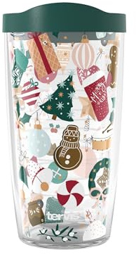Tervis Christmas - Holiday Yule Icons Made in USA Double Walled Insulated Tumbler Travel Cup Keeps Drinks Cold & Hot, 16oz, Classic