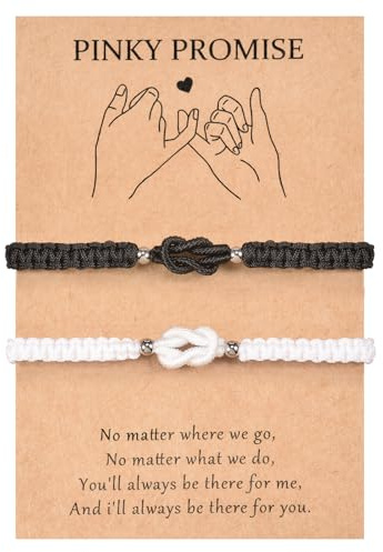 MANVEN Couple Bracelets Gift for Couple Matching Bracelets for Him Her Boyfriend Girlfriend Husband Wife Birthday Valentine's Day Christmas Anniversary I Love You Black & White