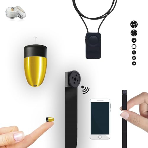 Pinganillosocultos Kit Completo Mini Camara Espia Boton con Auricular Espia Invisible Inalambrico - Copiar Examen - WiFi HD 1080p Real. Ideal para Leer Folios A4. (Pinganillo MicroMini)