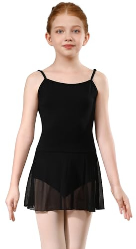 ZYXWVU Set Danza Completo Bambini/Bambine - tutù e Body Professionale per Scuola di Ballo con Tessuto Elasticizzato, Nero, 160