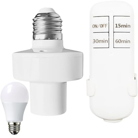 Genérico Enchufe De Luz Con Control Remoto - Controlador De Pared Con Temporizador,Toma De Control Remoto Con Alcance De 14 Metros | Para Armario Interior Dormitorio Ventilador De Techo Hogar Garaje