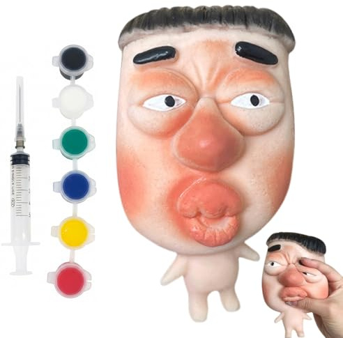 Giocattolo Antistress Brufoli, Faccia Schiaccia Brufoli, Giocattolo Spremi Brufoli in Silicone con Vernice Ricaricabile, Giocattoli Decompressivi per alleviare Stress e Ansia (A03)