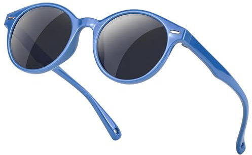 Ymmott polarisées Lunette de soleil enfant 3-9 ans - Protection UV400 Lunettes de soleil pour Garçon et Fille Légère (Bleu Vif)