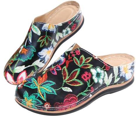 Générique Sabot Femme Confortable à Bout Fermé Chaussures Compensées Orthopédiques Pantoufles D'été Antidérapants Semelle de Plage Mules Femmes Légères Respirantes