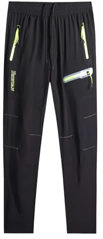 Echinodon Junge Outdoorhose Sommer Hose Dünn Leicht Schnelltrockend Kinder Funktionshose Wanderhose Trekkinghose Schwarz 150