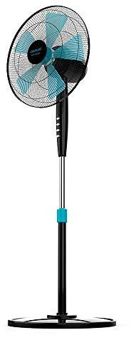 Cecotec Ventilador de Pie EnergySilence 510. 40 W, 5 Aspas de 40 cm de diámetro, Oscilante, 3 Velocidades, Altura Ajustable 115-135 cm, Motor de Cobre, Diseño en Negro