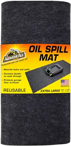 Armor All Drymate Oil Spill Mat, Protector de Piso de Garaje Absorbente/Impermeable, Reutilizable/Duradero (Hecho en los EE. UU.)