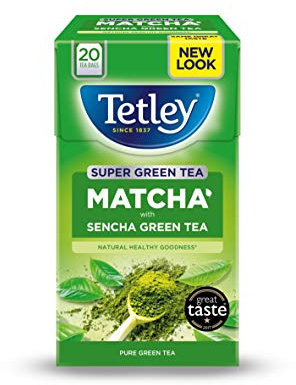 Tetley Super Green Matcha Tea Bags - Premium Sencha Green Tea Infused with Real Matcha - Rainforest Alliance Certified - Antioxidant-Rich & Naturally Energising - 80 Teabags (4x20 Pack)