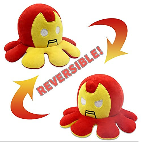 Fun Reversible Plush Toys - Super Soft - Original Gifts - Different Models - Toys Dolls - Happy Face Children (Iron-Man)