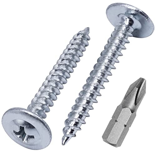 Marcopol Lote de 300 tornillos de madera de acero chapado en zinc de 4,0 x 35 mm, tornillos de metal, cabeza de armadura modificada, autorroscante (300, 4,0 x 35 mm), color plateado