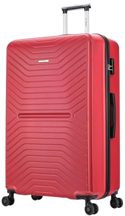 FLYMAX XL 32 Extra Large Suitcase 4 Wheel Lightweight Luggage Hard Shell Check in Hold Travel ABS 125 Litre Capacity Travel Case with 3 Digit Combination Lock + Telescopic Handle Red