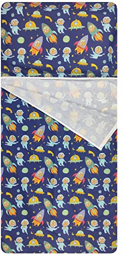 Sac de Couchage d'été pour Les bébés de 2 à 6 Ans - Tissu 100% Coton - Made in Italy (Sac de Couchage Starship)