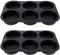 JTNero 2 Stück Burger Buns Backform Silikon, Brotbackform Rund, 6 Kavität Ei Muffin Backform, Antihaft Silikon Brotform Für Hamburger Brot Muffins Schokoladenkuchen Kuchen Kuchen Torte