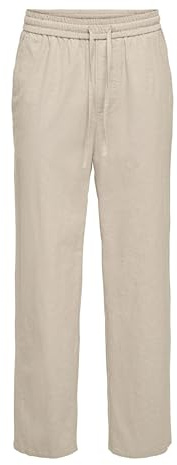 ONSSINUS Loose 0007 COT LIN Pantalon Noos, Doublure argentée., S