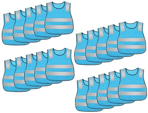 Toddler Safety Vest Lightweight Camping High Vis Waistcoat Pull-On Coming Home from School Construction Vest Blue 20 Pack