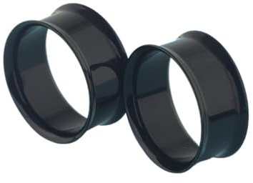 Decentraland 2 Pcs Black Simplicity Acrylic Double Flared Ear Gauges Ear Plugs Tunnels Body Piercing Jewelry 11/16(18mm)