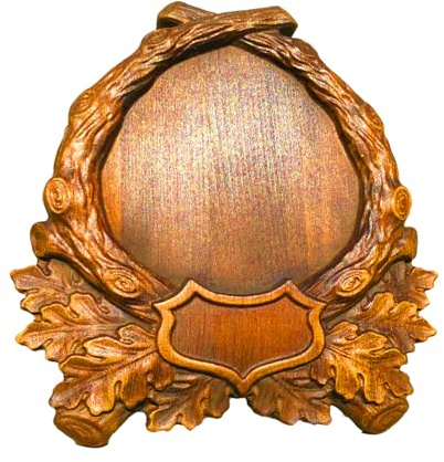 HUBERTUS - Scudo per trofei in legno massello di faggio, per trofei da caccia, corna come cinghiale, cervo, capra (quercia rustica)