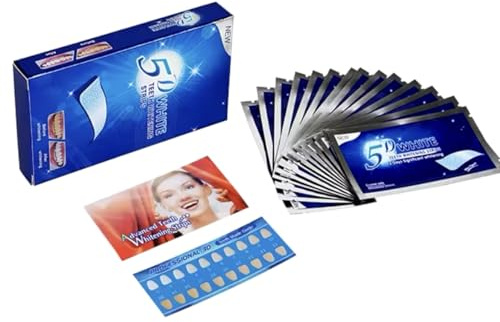 5D White Bandes de Blanchiment des Dents, 56 Bandes pour 28 Jours, Résultats Visibles en 3 Jours | rapide | dents blanches