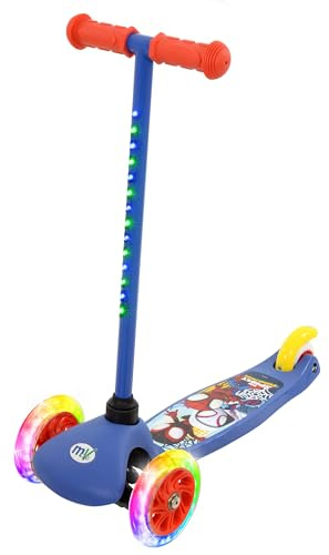 Spidey & His Amazing Friends Tilt & Glo 3-Rad-Roller mit leuchtenden Rädern, Kinder-Tri-Scooter | Verstellbarer Lenker | ab 3 Jahren