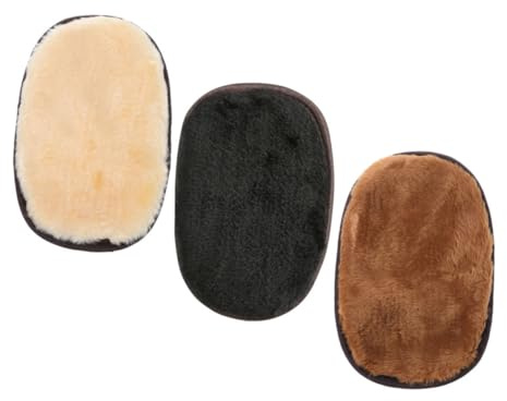 FOMIYES Spazzola per Scarpe Guanti in Pelliccia Sintetica per Lucidare Scarpe e Stivali, Set 3 Pezzi Tessuto a Rete Delicato per Pulizia senza Graffi