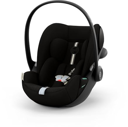CYBEX Gold Babyschale Cloud G3 Plus, Ab Geburt bis ca. 24 Monate, Für Kinder ab 40 cm bis 87 cm, Max. 13 kg, 180° Drehfunktion, Mesh-Stoff, Inkl. Neugeboreneneinlage, Moon Black