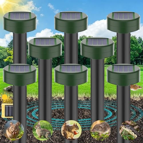 Maulwurf Vertreiber Wühlmausschreck, SCHNELLE Ergebnisse, Wühlmaus, Solarbetriebene Abwehr Maulwurf Vertreiben, Solar Maulwurfschreck Maulwurfvertreiber 8 Stück