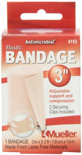 MUELLER Sports Medicine Elastic Bandage, All-Purpose Support Wrap, Self Adhesive Bandage Wrap, Athletic Compression Sleeve for Injuries and Pain Relief, Beige, 3-Inches Wide