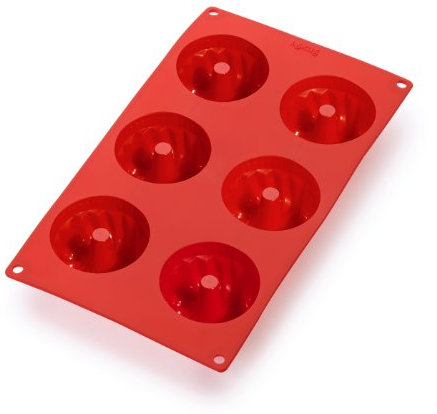 Lékué 0621806R01M022 - Stampo per mini savarin in Silicone Platinum, 6 cavità