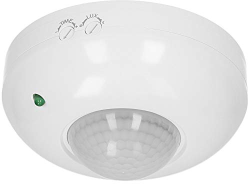 ORNO CR-203 LED Detecteur de Mouvement 360° Charge Max. 1200 W et 300 W pour LED Installation au Plafond Infrarouge Montage en Saillie (Blanc)