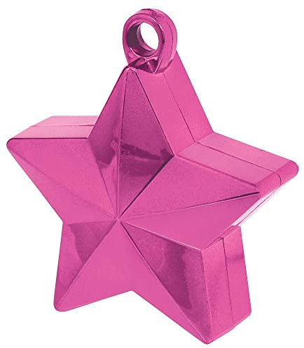 Amscan Bright Pink Star Foil Balloon Weight (6oz.) - Pack Of 1 - Versatile Centerpiece & Anchor For Balloon