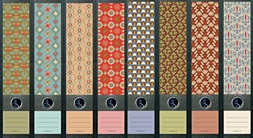 8er Set breite Ordnerrücken Pattern Ordner Etiketten Ordneraufkleber Aufkleber Deko 321 322