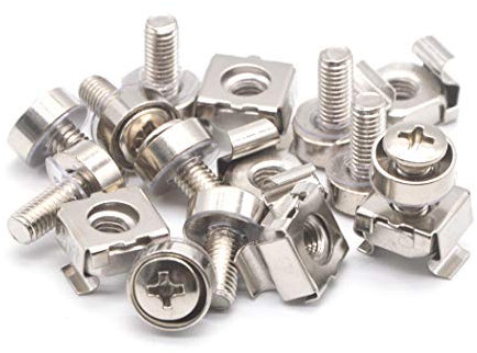 M6x20 Écrous à Cage et vis en Acier Carbone plaqué Nickel Écrou (50 pièces)