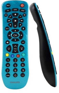 Philips Universal TV Remote Control, Replacement, Samsung TV Remote Control Universal, for Roku, Vizio, LG, Sony, Apple, Smart TVs, 3 Device, Blue, SRP3249B/27
