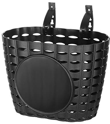 BESPORTBLE Kids Bike Basket Plastic Front Handlebar Bicycle Lift Off Baskets for Children Bike Accessories (Black) Size S