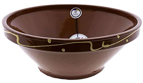 CERÁMICA RAMBLEÑA | Ensaladera cerámica | Ensaladeras originales | Ensaladeras barro rojo - Modelo 21 | Decoración 100% hecho a mano | 28.5x28.5x10 cm