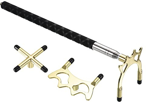 PATIKIL Queue de billard rétractable en silicone avec 3 têtes de pont en laiton amovibles pour table de billard
